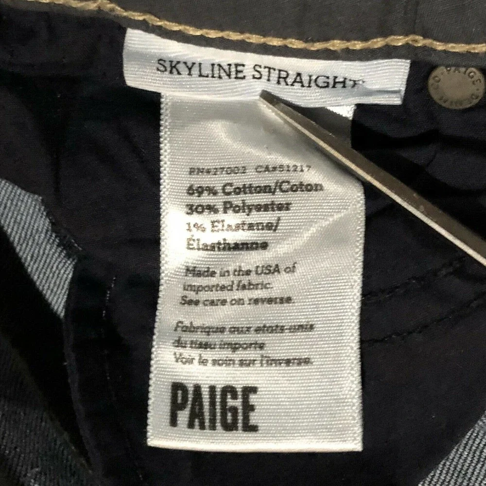 Paige Jeans 27 Skyline Straight Dark Blue Low Rise 30 Inseam Women’s - Picture 5 of 11